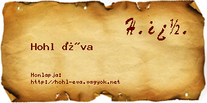 Hohl Éva névjegykártya